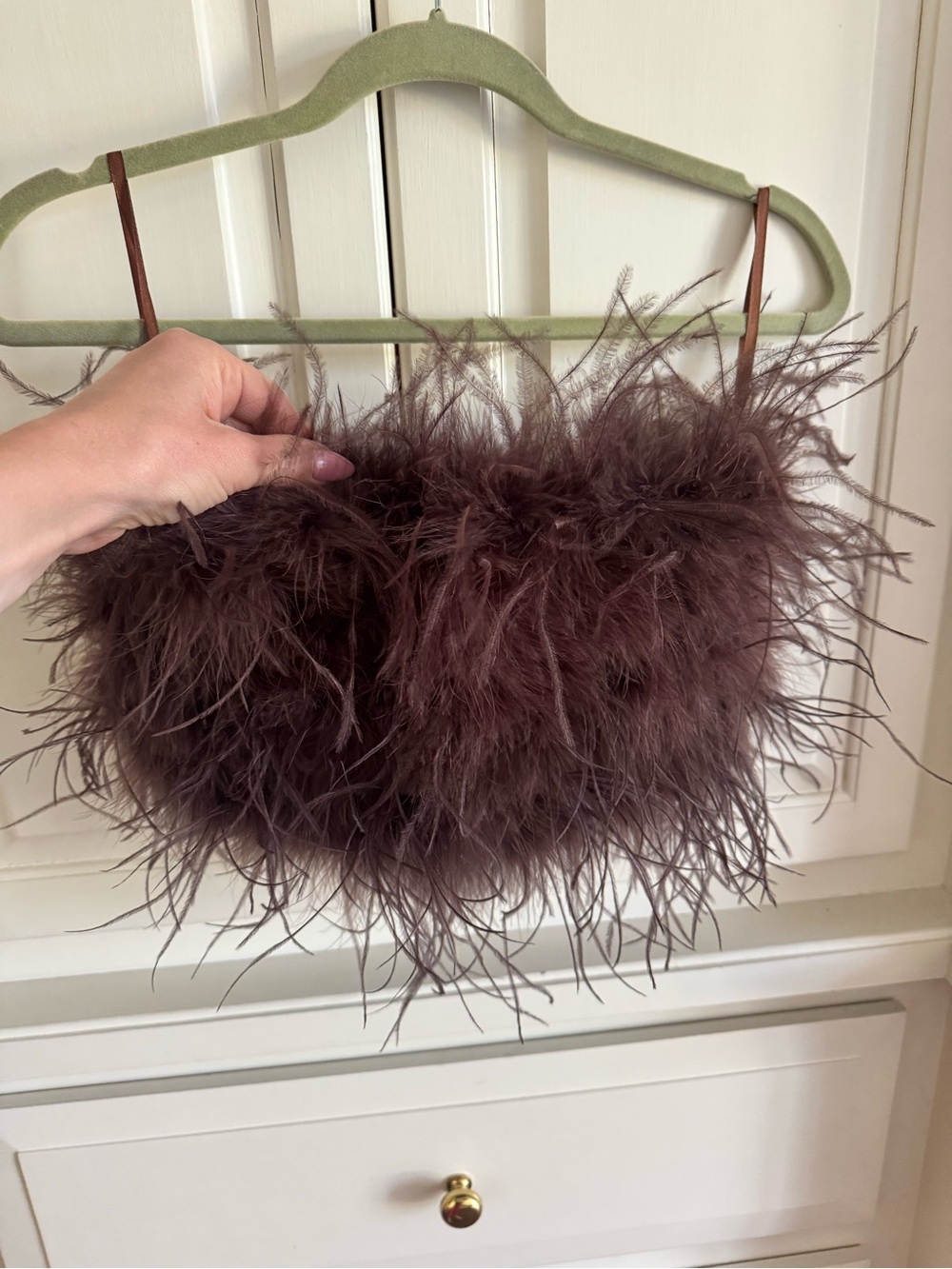 Lamarque Brown Feather crop top